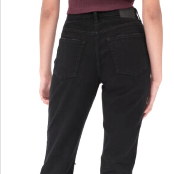 NWT [Aeropostale] Distressed Black Denim High Rise Mom Jeans Womens Sz 10 - Picture 4 of 4